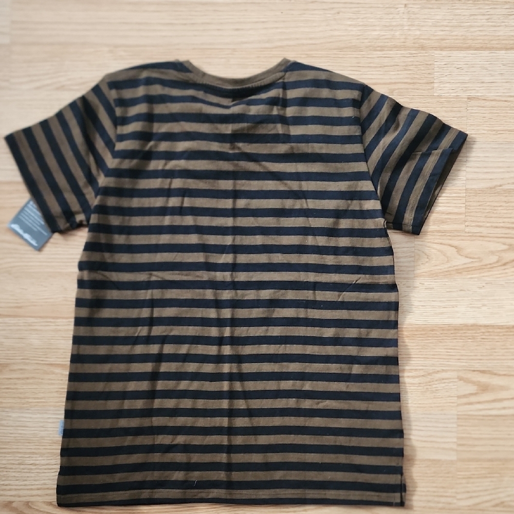 Eddie Bauer Brown and Black Striped Short Sleeve Tee - Picture 4 of 4